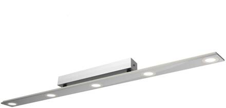 Langwerpige LED-plafondlamp Pano, metallic roestvrij staal