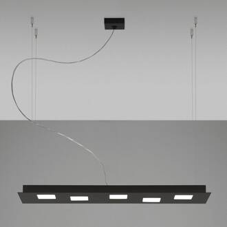 Langwerpige LED plafondlamp Quarter in zwart wit