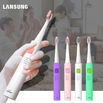 Lansung Sonic Electric Toothbrush Ultrasonic USB Rechargeable Adult Toothbrush Smart 4 Toothbrush Heads Replaceable Whitening