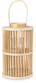 Lantaarn bamboe - ø24x41 cm Transparant