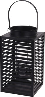 Lantaarn - metaal - zwart - windlicht - 12 x 24 cm
