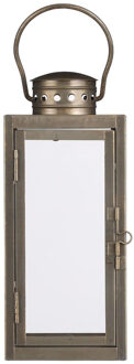Lantaarn / windlicht - goud - metaal - 10 x 23 cm