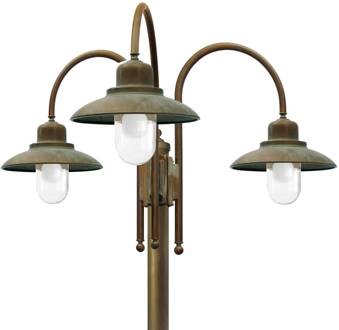 Lantaarnpaal 270cm 3-lamps aNTIK, helder