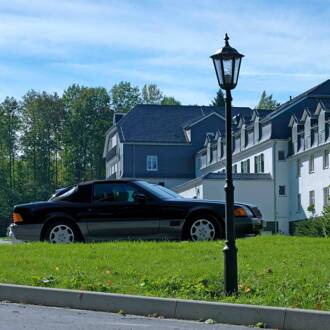 Lantaarnpaal 4147 zwart met kathedraalglas zwart, helder