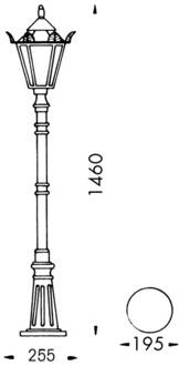 Lantaarnpaal in landhuisstijl 754 W transparant