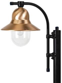 Lantaarnpaal Toscane 1-lamp 150 cm, zwart koper, transparant