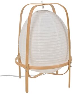 Lantaarnvormige Lamp - Japans Papier En Bamboe - H 40 X Ø 30 Cm - Wit