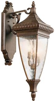 Lantaarnwandlamp Venetian Rain geborsteld brons, helder