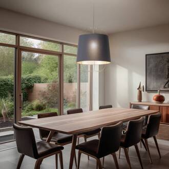 Lantern Medium hanglamp, zwart/goud, stof, E27 zwart, goud