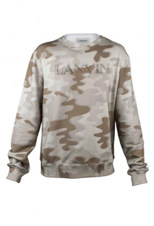 Lanvin Beige Militaire Print Sweatshirt Lanvin , Multicolor , Heren - 2XL