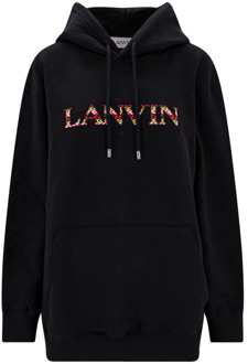 Lanvin Comfortabele Curb Logo Sweatshirt Lanvin , Black , Dames