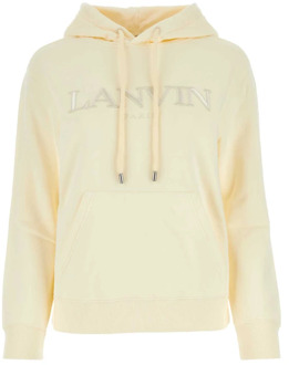 Lanvin Crèmekleurige katoenen sweatshirt - Stijlvol en comfortabel Lanvin , Yellow , Dames - 2XS