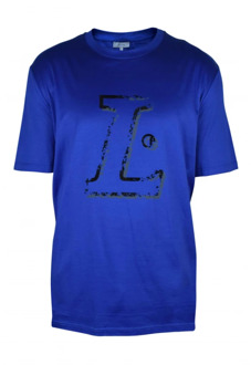 Lanvin Elektrisch Blauw L Logo T-Shirt Lanvin , Blue , Heren
