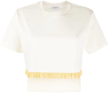 Lanvin Franje Crop T-shirt Lanvin , White , Dames - S