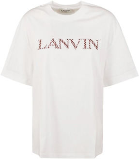 Lanvin Geborduurd Curb T-shirt Lanvin , White , Dames - M,S