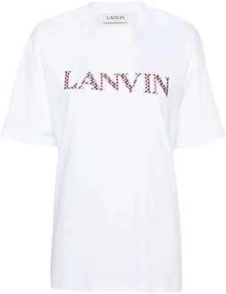 Lanvin Geborduurd Oversize T-Shirt Lanvin , White , Dames - M,S,Xs
