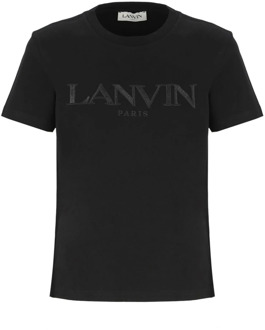 Lanvin Geborduurd T-Shirt Regular Lanvin , Black , Dames - S