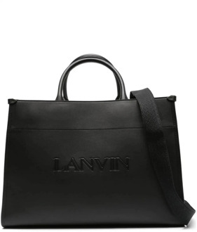 Lanvin Geëmbosseerde Logo Handtas Lanvin , Black , Dames - ONE Size
