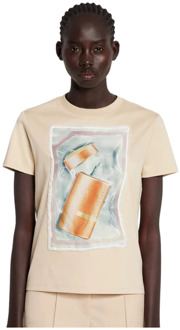 Lanvin Geparfumeerd Patch T-shirt Lanvin , Beige , Dames - Xl,L,M