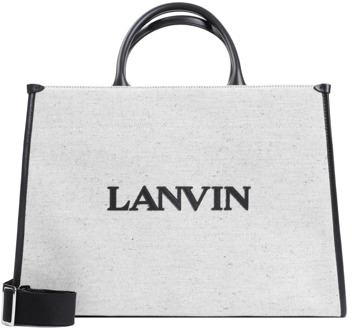 Lanvin Grijze Shopper Tas met Zwarte Details Lanvin , Gray , Heren - ONE Size