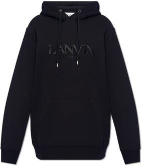 Lanvin Hoodie met logo Lanvin , Black , Heren - 2Xl,Xl,L,M,S,Xs