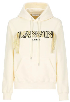 Lanvin Katoenen sweatshirt met logo en trekkoord capuchon Lanvin , Beige , Heren - Xl,L,M