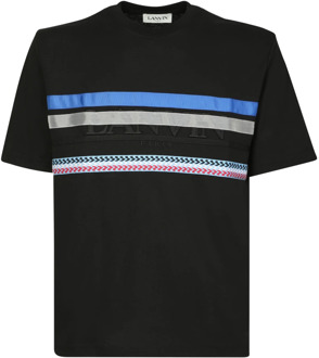 Lanvin Logo Grafische Print T-Shirt Lanvin , Black , Heren - S