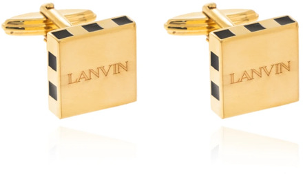 Lanvin Manchetknopen met gegraveerd logo Lanvin , Yellow , Heren - ONE Size