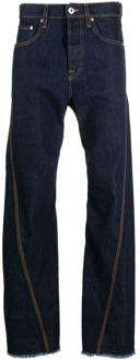 Lanvin Navy Blauwe Straight Denim Jeans Lanvin , Blue , Heren - W30,W33,W32,W34