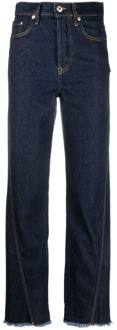 Lanvin Navy Frayed-edge Straight-leg Jeans Lanvin , Blue , Dames - XS