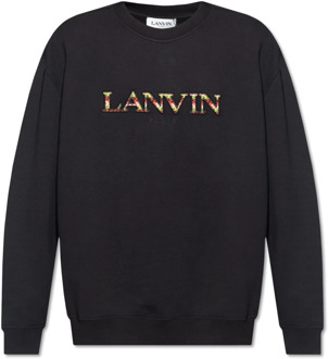 Lanvin Sweatshirt met logo Lanvin , Black , Heren - Xl,L,M,S