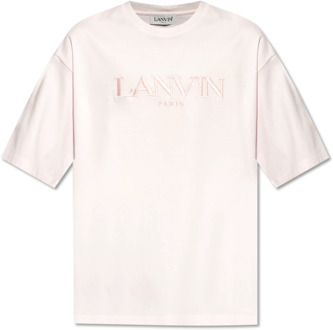 Lanvin T-shirt met logo Lanvin , Pink , Heren - L,M,Xs