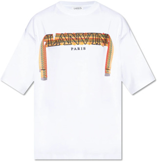 Lanvin T-shirt met logo Lanvin , White , Heren - Xl,L,M