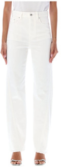 Lanvin Witte Twisted Denim Jeans - Damesmode Lanvin , White , Dames - S,Xs