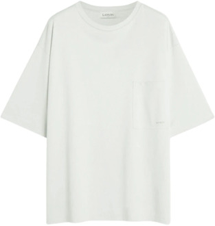 Lanvin Witte Zak Tee Oversize Katoenen T-shirt Lanvin , White , Heren - L,S,Xs
