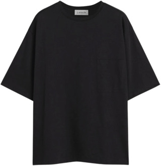 Lanvin Zwart Zak T-shirt Oversize Katoen Lanvin , Black , Heren - M