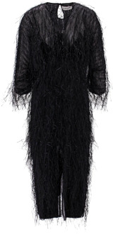 Lanvin Zwarte jurk met knoop- en ritssluiting Lanvin , Black , Dames