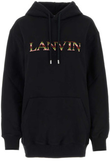 Lanvin Zwarte katoenen sweatshirt - Klassieke stijl Lanvin , Black , Dames - M,S,Xs,2Xs