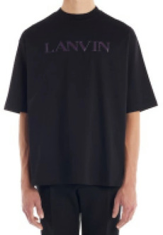 Lanvin Zwarte Oversized T-shirts en Polos Lanvin , Black , Heren - L,S