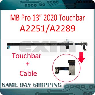 Laptop A2289 A2251 Touch Bar Touchbar Oled-scherm Met Kabel Voor Macbook Pro 13 "Retina Jaar Emc 3348 Emc 3456 kabel enkel en alleen