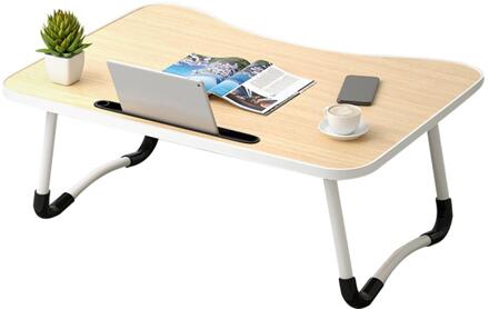 Laptop Bureau Opvouwbare Draagbare Bed Tafel Multifunctionele Lade Met Antislip Katoen Pads Voor Home Camping wit