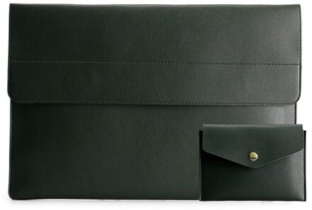 Laptop Case 13 Inch Licht Pvc Lederen Laptoptassen Waterdichte Messenger Draagtas Voor Vrouwen Lenovo Hp Acer groen