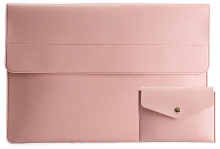 Laptop Case 13 Inch Licht Pvc Lederen Laptoptassen Waterdichte Messenger Draagtas Voor Vrouwen Lenovo Hp Acer roze