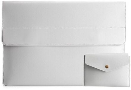 Laptop Case 13 Inch Licht Pvc Lederen Laptoptassen Waterdichte Messenger Draagtas Voor Vrouwen Lenovo Hp Acer zilver
