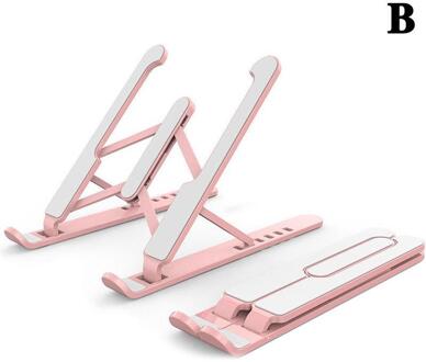 Laptop Houder Ondersteuning Pc Draagbare Lift Laptop Stand Voor Macbook Pro Verstelbare Houder Opvouwbaar Cooling Lifting Pad Voor Computer Roze
