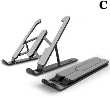 Laptop Houder Ondersteuning Pc Draagbare Lift Laptop Stand Voor Macbook Pro Verstelbare Houder Opvouwbaar Cooling Lifting Pad Voor Computer zwart