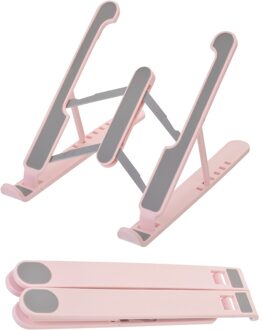 Laptop Koeler Houder Voor Macbook Air Pro Notebook Laptop Tablet Desk Mount Beugel Opvouwbare Draagbare Onderkant Cooling Stand roze