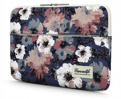 Laptop Sleeve - 13 / 14 inch - Blue Camellia Wit, Groen, Roze