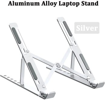 Laptop Stand Aluminium Verstelbare Lezen Stand Ondersteuning Macbook Pro Air Dell 10-17.3 Inch Notebook Draagbare Laptop Houder Zilver