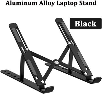 Laptop Stand Aluminium Verstelbare Lezen Stand Ondersteuning Macbook Pro Air Dell 10-17.3 Inch Notebook Draagbare Laptop Houder zwart